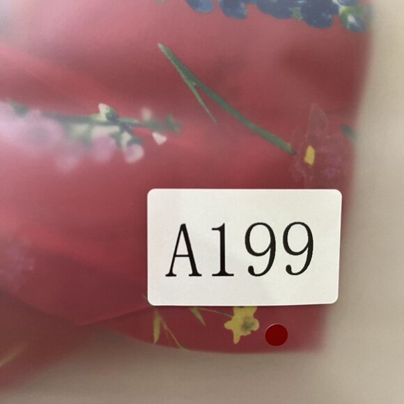 NWOT The Kooples Pleated Red Floral Cropped Top Blouse Size 1 Long Sleeve - Picture 12 of 12